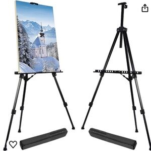 Portable adjustable tripod easel